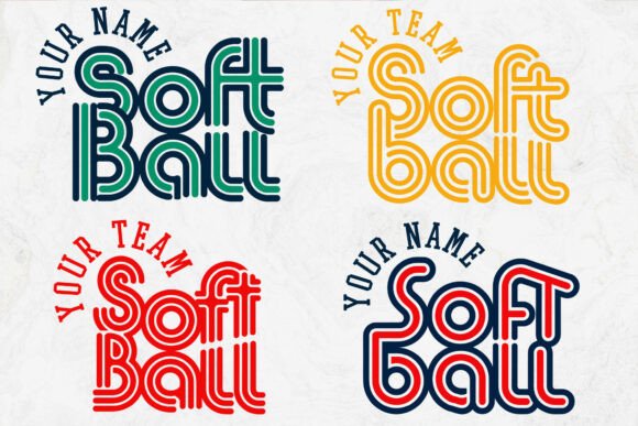 Download Retro Softball Team Template Svg - Softball team Collection