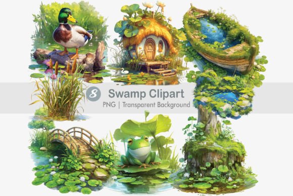 Download Swamp Lake Clipart PNG Bundle - Lake clipart Collection