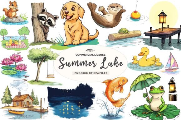 Download Cute Summer Lake Clipart - Lake clipart Collection